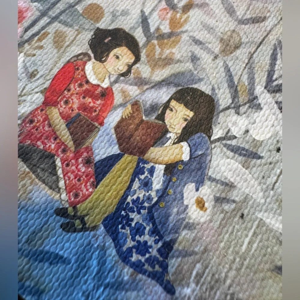 Roger la Borde Pocket Notebook with Floral Design & Two Girls Reading 128 pages